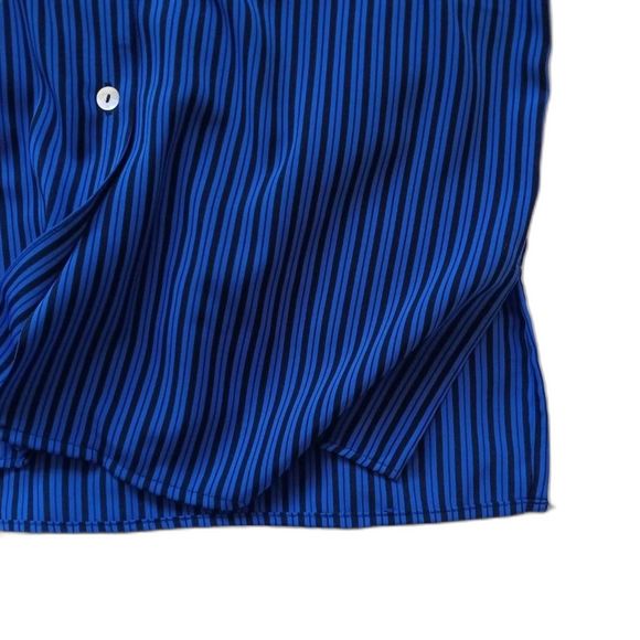 NWT Vintage Impressions Button Down Stripes Blouse Shoulder Pads Medium - Picture 4 of 10